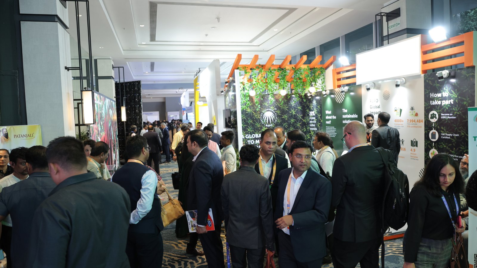 Area A exhibition floor — wide aerial